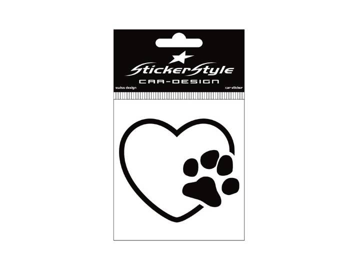 StickerStyle Sticker Herz Pfote Katze schwarz