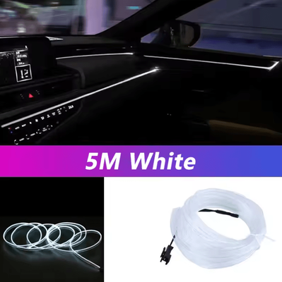 Inspire Curations 5M Flexible USB Car Interior Neon EL Wire white cigarette Drive