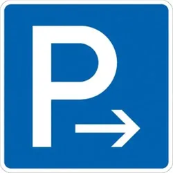 Verkehrsschild VZ314-20, Parken Ende / Parken Anfang, Alu, RA1, 600x600 mm