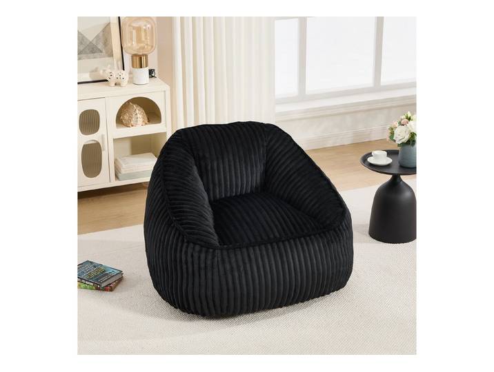 Celya Sitzsack Bean Bag Stuhl mit Memory-Schaumstofffüllung,gestreifter Blasen-Plüsch (flauschig, gemütlich, für Wohnzimmer, Wohnungen und Schlafsäle)