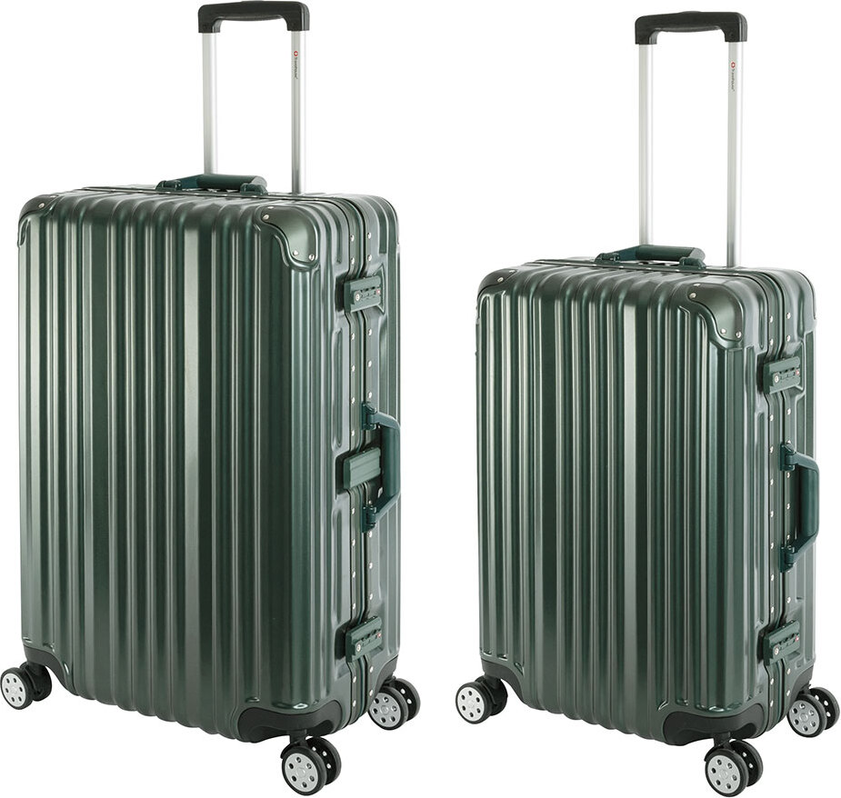 Travelhouse London - 2er Reisekoffer Set M+L - Polycarbonat Hartschale Grün