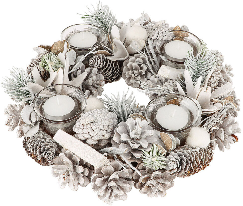 Alpen Home Tabletop Tealight Holder White 8cm H X 30cm W X 30cm D