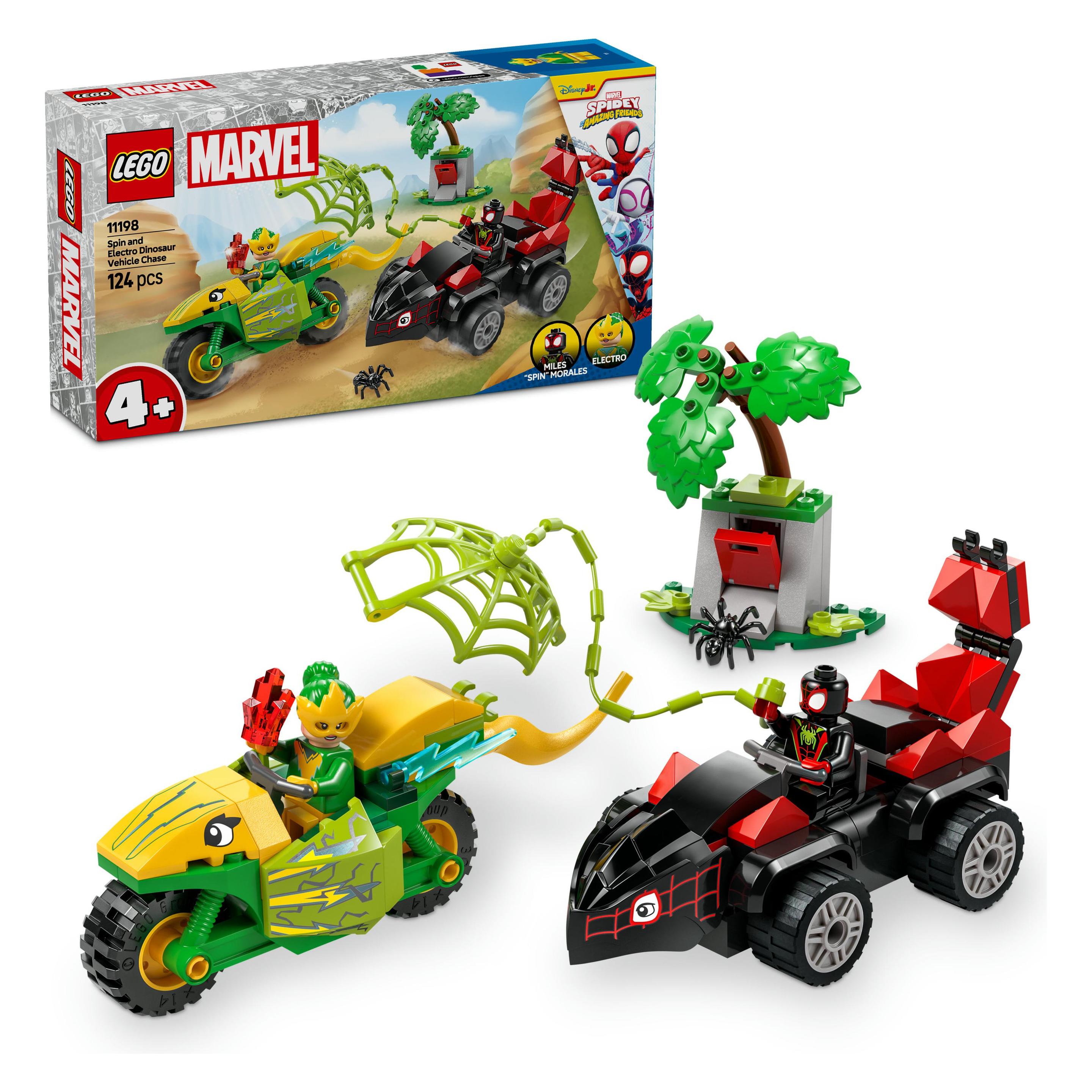 LEGO Actionspass mit Spin und Electro in ihren Dino-Flitzern (LEGO Marvel) (11198)