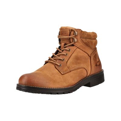 Schnürstiefelette CAMEL ACTIVE "camel active Stiefelette Leder", Damen, Gr. 44, Leder, cognac, Schuhe Schnürstiefelette