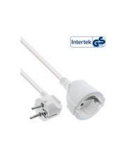 InLine Strom-Verlängerung Schutzkontakt Stecker gewinkelt / Buchse weiß 1m zu Typ F W Wechselstrom 230 V 1 m (16400U)