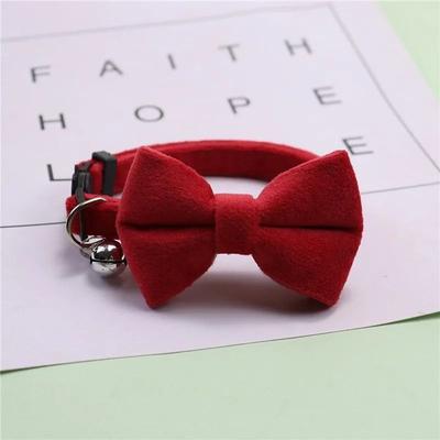 Uplift Picks Velvet Bow Tie Cat Collar With Bell And Safety Buckle red