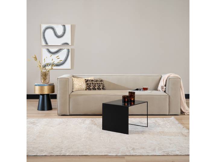 Bronx71 Samt Sofa Memphis 3-Sitzer beige