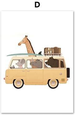 Uplifted Finds Funny Safari Animal Canvas Art   Nordic Nursery Wall Decor & Kids Room Print d 40x50 Cm No Framed