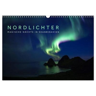 Nordlichter - Magische Nächte in Skandinavien (Wandkalender 2027 DIN A3 quer), CALVENDO Monatskalender