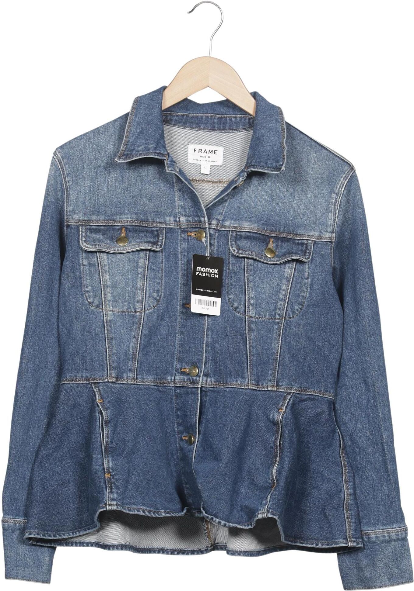 Frame Denim Damen Jacke, Blau, Gr. L, Baumwolle / Synthetik / Elasthan - Second Hand