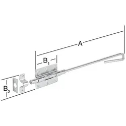 VORMANN Bolzen-Stangenriegel STA blau verz.L.400mm B.100mm Bolzen-Ø 16mm - 000111400Z