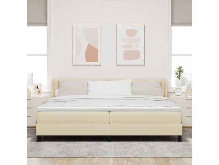 KTHLBRH Boxspringbett mit Kopfteil creme 200 x 200 cm Modernes Design, hochwertiger Stoff, robuste Struktur, perfekt für Schlafzimmer