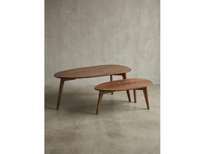 KADIMA DESIGN Retro-Couchtische, Sheesham Massivholz, 2er Set, Nierenform, Handgefertigt Farbe: Braun