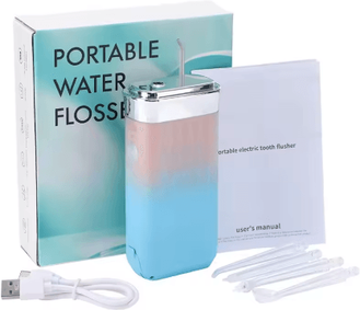 Inspire Picks Portable Smart Water Flosser Rechargeable Electric Oral Irrigator With 4 Jet Tips pink