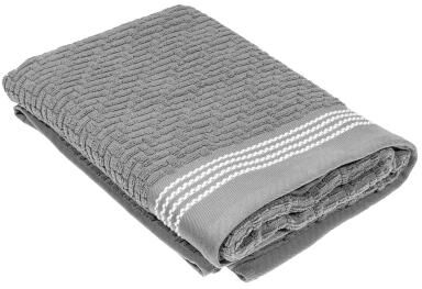 IH Casa Decor Luxury Stitch Bath Towel (27 X 50) (Light Grey) - Set of 2