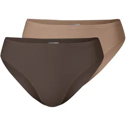 2 Schiesser Tai-Slips - Damen - Gr. 40 - braun