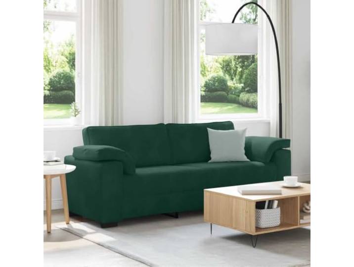HEFZGDB 3-Sitzer-Sofa Dunkelgrün 178 cm Samt Modernes Relaxsofa mit Samtstoff und Sperrholz-Armlehnen für Wohnzimmer Schlafzimmer Arbeitszimmer Entspannung Komfort Stabilität