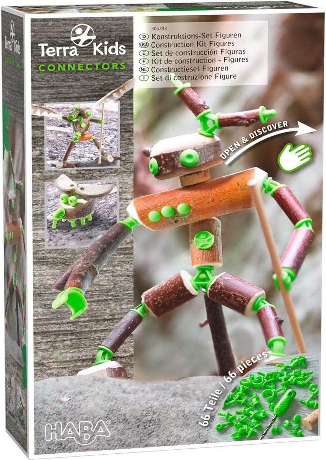 HABA Terra Kids Connectors Constructieset met 66 onderdelen en figuurtjes