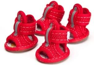 Happy Pet Pantry Small Dog Summer Shoes Non slip Breathable Sandals & Socks red 4