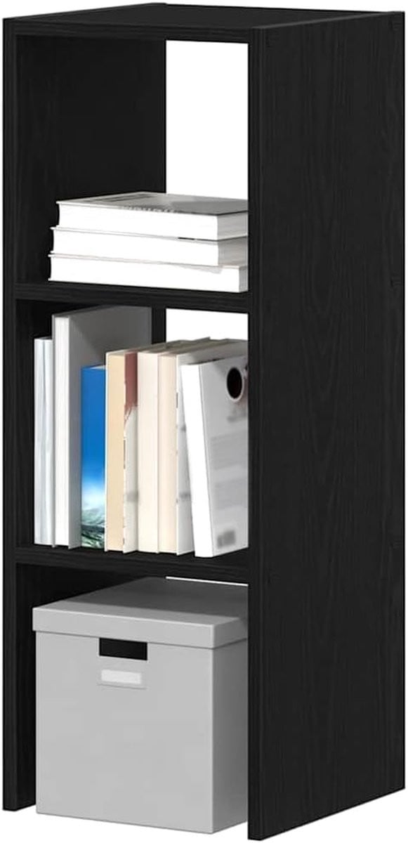 Stapelbare Boekenkast Modulair Rek Zwart Eiken B/D/H: 30 x 30 x 80 cm