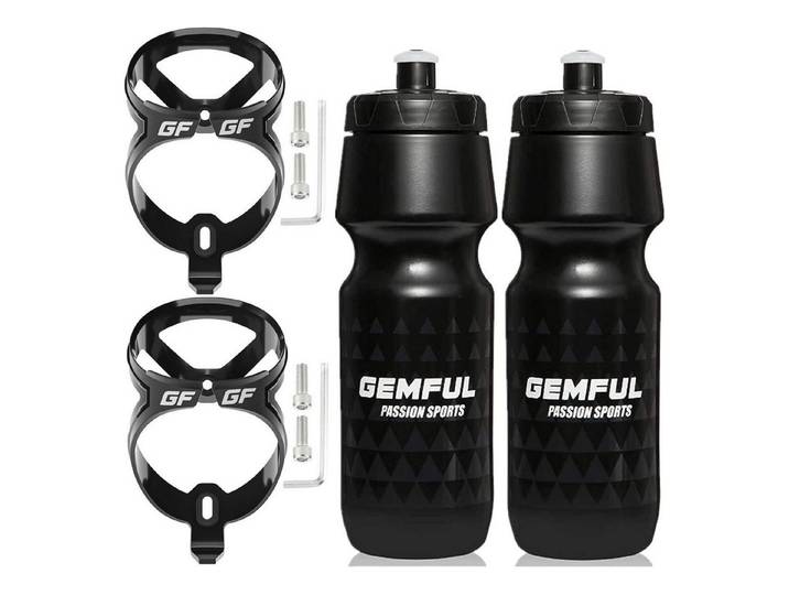LuxusKollektion Trinkflasche FahrradtrinkflaschenSet 2x 750ml inkl. Halter