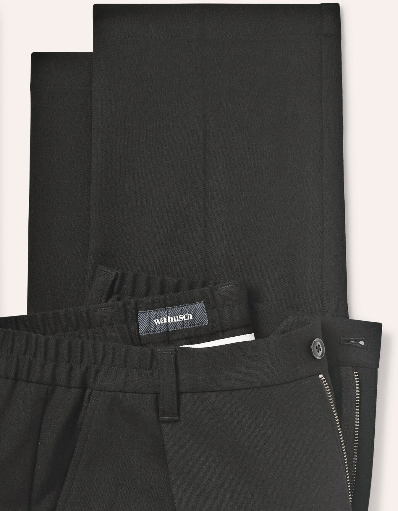 Walbusch Anzug-Chino mit elastischem Bund, Regular Fit, Farbe Schwarz, 102, mit Bundfalte elastisches Material Herren
