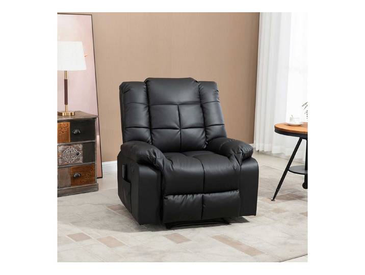 HOMCOM Massagesessel TV Sessel Liegesessel mit Liegefunktion Vibration (Relaxsessel, 1-St., Fernsehsessel), für Wohnbereich, Schwarz