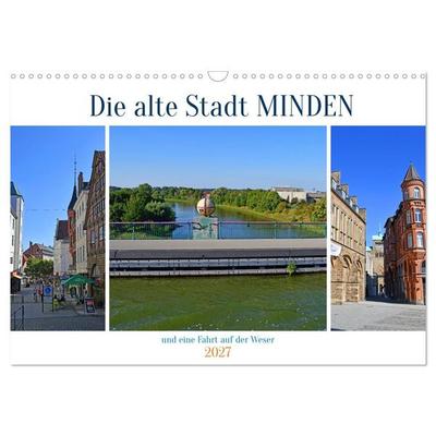 Die alte Stadt MINDEN (Wandkalender 2027 DIN A3 quer), CALVENDO Monatskalender