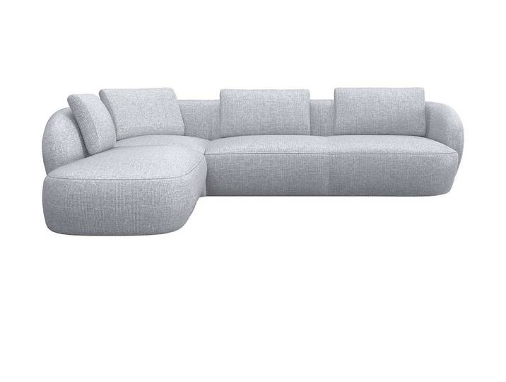 FLEXLUX Ecksofa Torino, rund, L-Form, Sofa-Ecke mit Ottomane, Modernes, organisches Sofa-Design, Kaltschaum, Wellenunterfederung