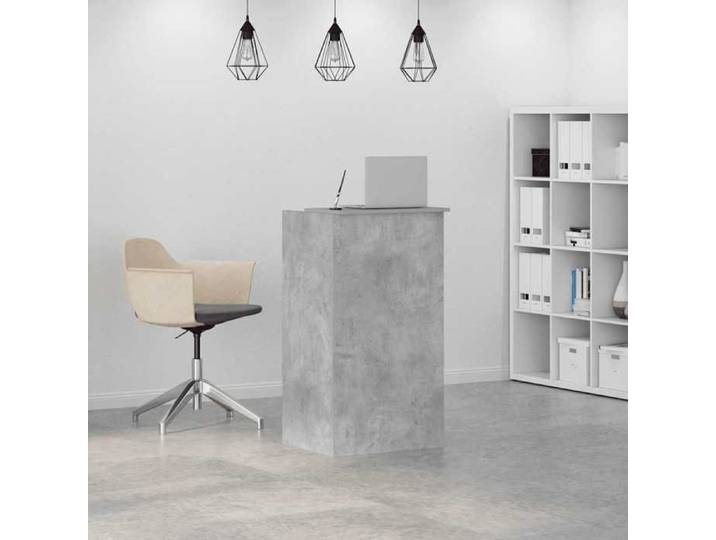 Bureau de réception/Bureau d'ordinateur Bureau informatique - VENT-FLASH - gris béton 55x50x103 5cm bois d'ingénierie &26_4964172