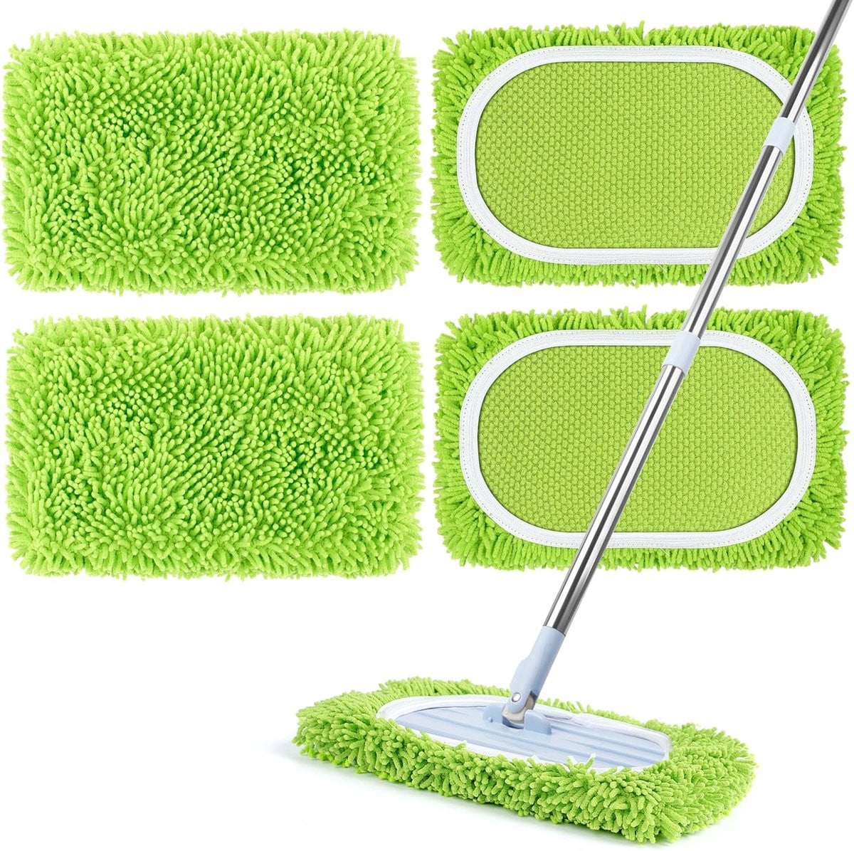 2 stuks herbruikbare vloerdoekjes voor Swiffer Sweeper, groene dweilpads