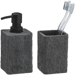 Wenko 2-teiliges Bad-Accessoire Set »Villata«, 7x15x7 cm