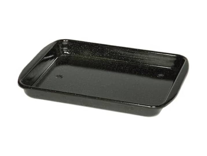 Riess, 0401-022, Bratrohrpfanne niedrig 33/42, CLASSIC - BACK- UND BRATFORM, Höhe 4,5 cm, Emaille, schwarz, 41,6 x 32.8 x 7 cm, Induktion