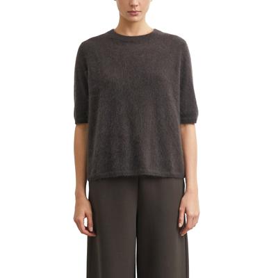 Strickpullover COMMA, Damen, Gr. 34, braun (mulch braun), Strick, Obermaterial: 100% Wolle, unifarben, hüftbedeckend, Rundhals, Pullover Strickpullover, mit Halbarm und aus reiner Wolle