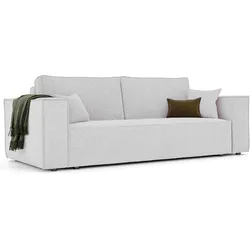 SOFA 3-Sitzer mit Schlaffunktion und Bettkasten, Creme