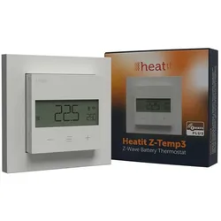 Heatit Z-Temp3 Batteriebetriebenes Thermostat 800er Serie (Weiss RAL 9003), Thermostat, Weiss
