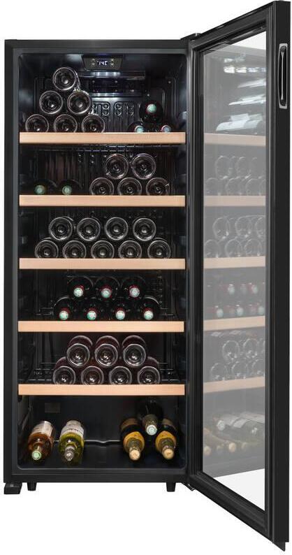 La Sommelière LS117BLACK, Weinkühler mit Kompressor, Freistehend, 121 Flasche(n), G, ST, Schwarz