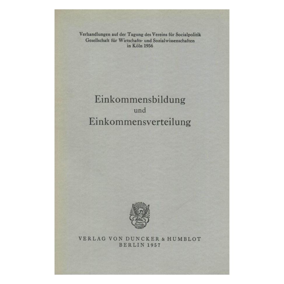 Duncker & Humblot Einkommensbildung und Einkommensverteilung. (Deutsch, Softcover, Walther G. Hoffmann) (56962864)