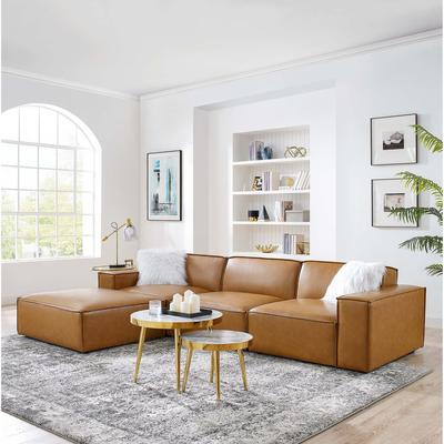 Modway Restore 4-Piece Vegan Leather Sectional Sofa