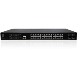 LevelOne Switch 28 Gigabit Ethernet-Ports mit 24 PoE-Ports 390W, 4 Gigabit SFP (GEP-2861)