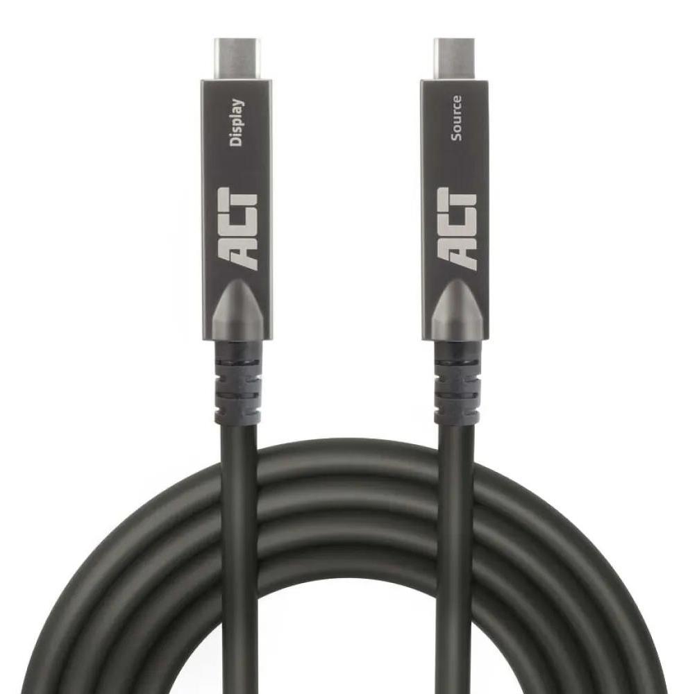 ACT USB-C 3.2 Gen2 Aktives optisches Kabel, für Touchpanels, Video, Daten, Strom, 3 m, 3 m, USB C, USB C, USB 3.2 Gen 2 (3.1 Gen 2), 10 Gbit/s, Schwarz