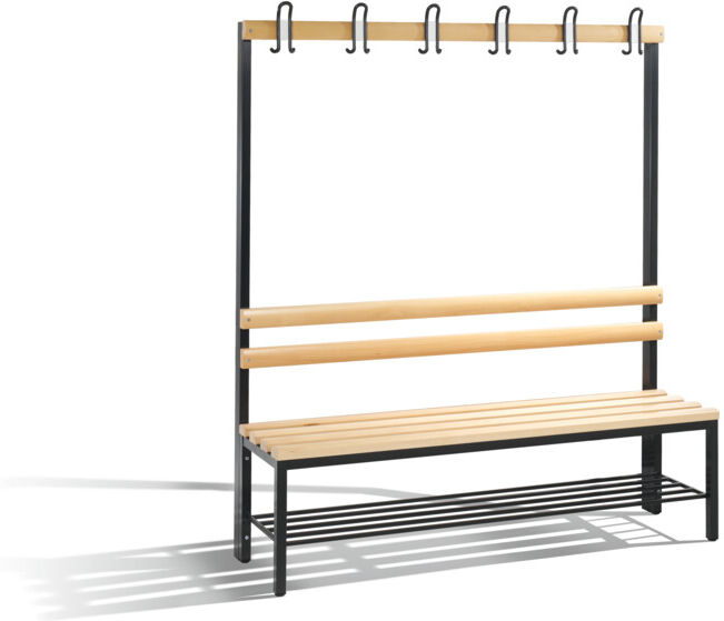 Banc d'armoire C+P Basic avec support à chaussures, H1650xL1500xP403mm, gris noir/hêtre ; C + P Möbelsysteme (8051-110 S10000)