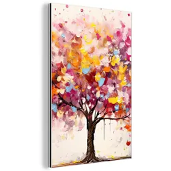 METALLBILD Aquarell - Baum - Kunst - Abstrakt Deko Schlafzimmer 40x60 cm