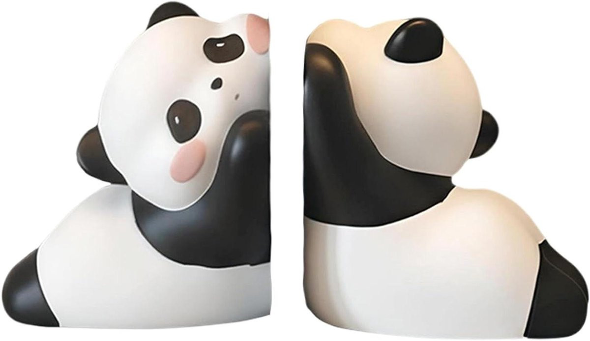 Panda Boekensteunen - Wit - 12 cm Hoog