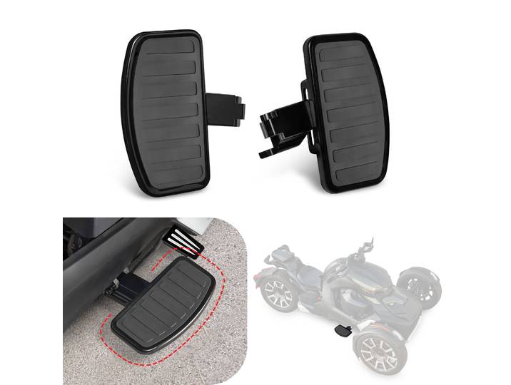 Planches de pied rainurées noires pour Can-Am Ryker 2019-2025 – Planches de sol larges en aluminium pour conducteur et repose-pieds – Surface texturée antidérapante