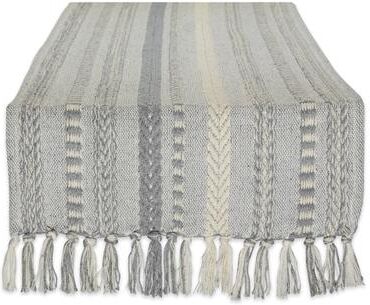 DII Black Braided Stripe Table Runner