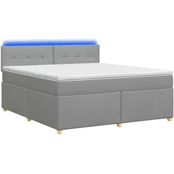 vidaXL, Boxspringbett, Boxspringbett mit Matratze Hellgrau 180 x 200 cm Stoff (180 x 200 cm)