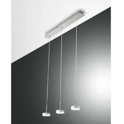 Fabas Luce LED Pendelleuchte DUNK, 3-flammig, 24W 3000K 2260lm, dimmbar, Aluminium gebürstet FAB-3239-47-212
