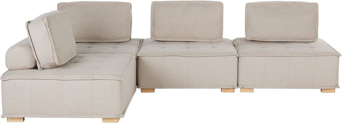 Beliani Hoekbank Scandinavisch Design - Lichtbeige - 300 cm