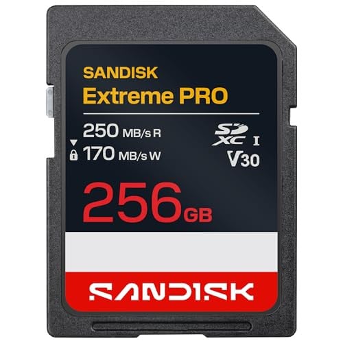 SanDisk Extreme PRO SD UHS-I geheugenkaart, 256 GB, V30, zwart